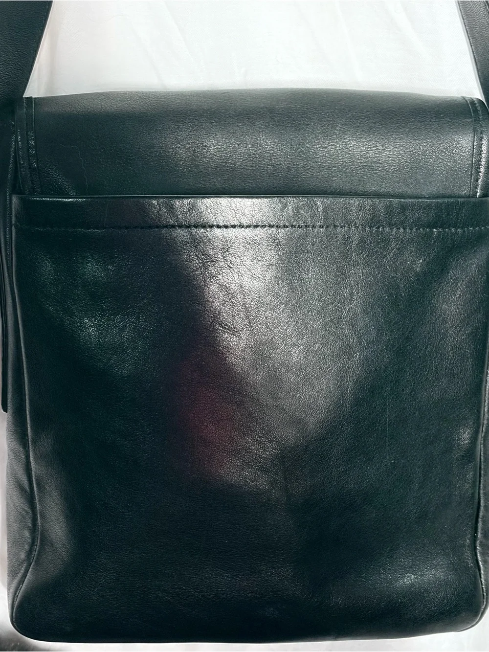 COACH Authentic Vintage Legacy Saddle Studio Flap Crossbody Bag Black 9335